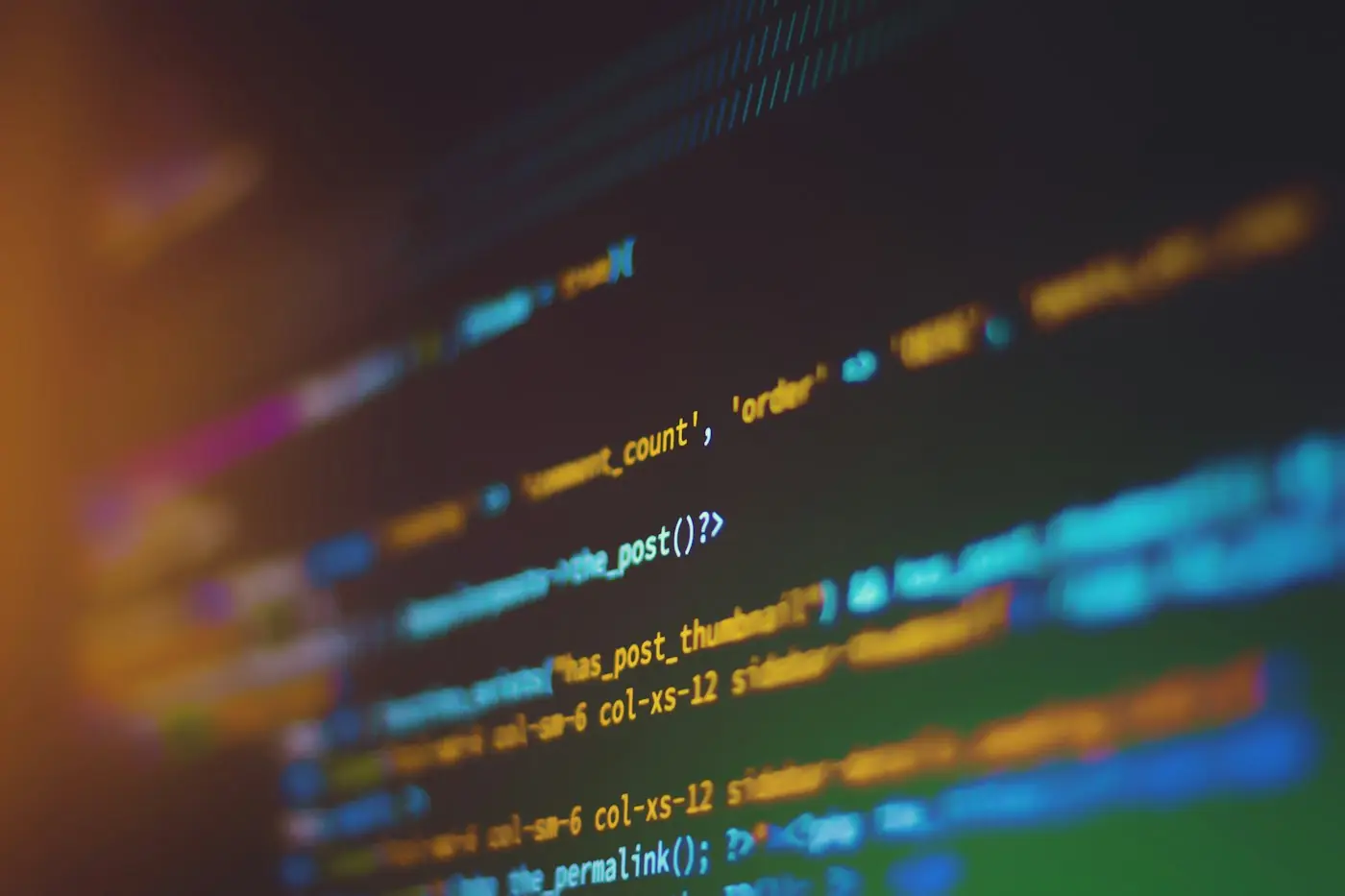 Colourful code displayed on a screen
